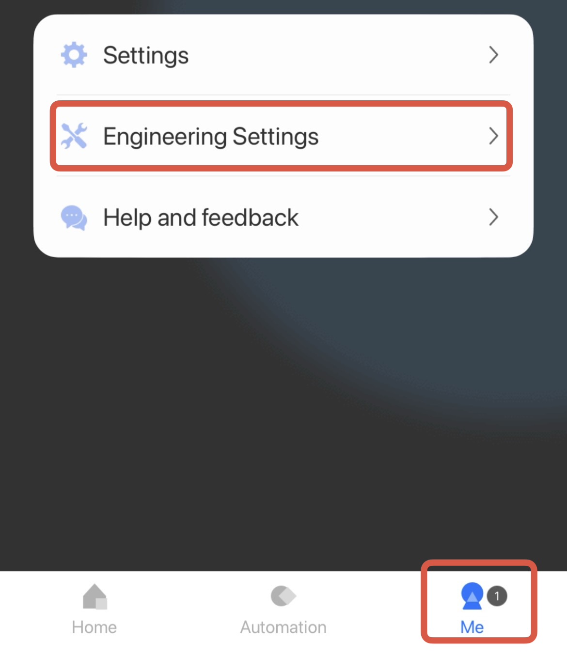 Engineering Settings